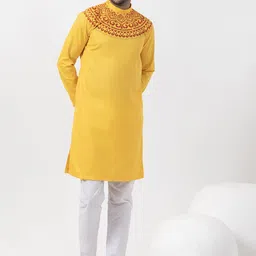 DEVOILER Men Ethnic Motifs Printed Regular Kurta with Pyjamas image 2