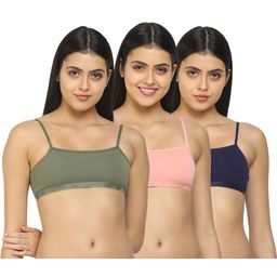 Shyygl Pack of 3 Non Wired Cotton Adjustable Straps Bra-image-42