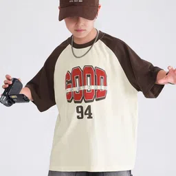 INCLUD Boys Typography Printed Round Neck Raglan Sleeves Oversized Fit T-shirt-image-71
