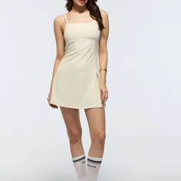 CAVA Women Sheath Ivory Courtside Cotton Mini Dress-14