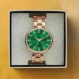 CSAMON Women Embellished Round Dial & Bracelet Style Straps Analogue Watch C38 Green_F-image-69