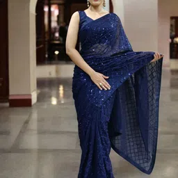 Mitera Embellished Sequinned Saree-image-73