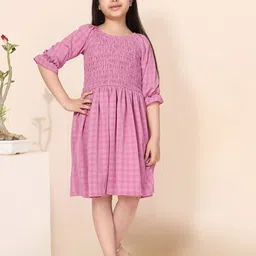 YK Checked Fit & Flare Dress-image-61