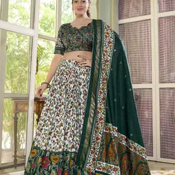 A TO Z CART Printed Ready to Wear Lehenga & Unstitched Blouse With Dupatta-picture-14