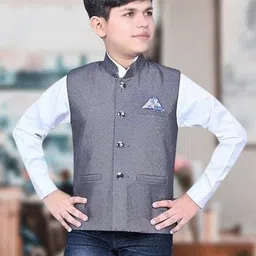 Eliq Boys Cotton Jute Waistcoat-37