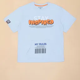 Pantaloons Junior Boys Typography Printed Applique T-shirt-image-83