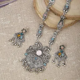 Sangria Stone-Studded & Beaded Jewellery Set-picture-12