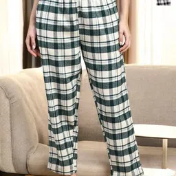 Kryptic Pack Of 2 Checked Pure Cotton Relaxed-Fit Mid-Rise Lounge Pants-image-82