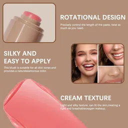 Adbeni 3 In 1 High Pigment Premium Multi-Use Creamy Stick Blush-Baby Pink-01 image 5