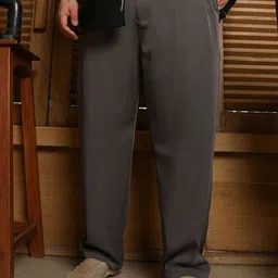 Instafab Plus Men Relaxed Plus Size Regular Trousers image 3