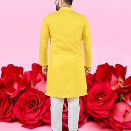 Atly Men Striped Regular Kurta with Pyjamas image 4