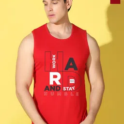 WOOSTRO Pack Of 2 Printed Pure Combed Cotton Gym VestsVWS26(HARD RED)(ENJOY MAROON)-picture-35