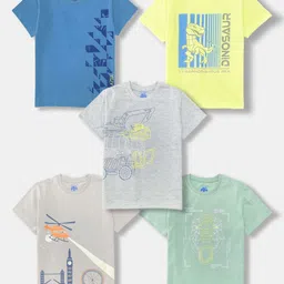 YUV Boys Selection Of 5 Printed Round Neck T-shirt-13