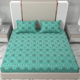 Wings Star Multi Floral Cotton Super King Bedsheets-picture-39