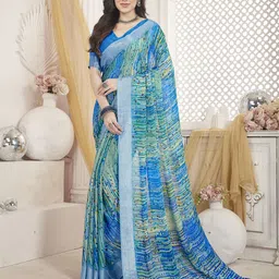 Dori Abstract Printed Zari Pure Chiffon Saree-38