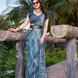 Lookmark Floral Pure Georgette Designer Saree-picture-40