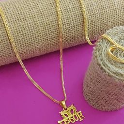 niva fashion Gold-Plated Krishna Pendant With Chain-picture-9
