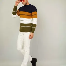 Kveto style redefined Men Striped Pullover-image-84