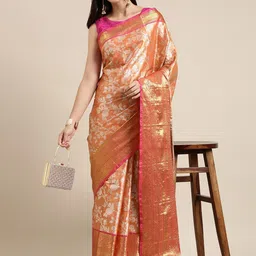 DIVASTRI Woven Design Zari Tissue Banarasi Saree-image-71