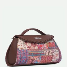 ZOUK Kutch Gamthi Abstract Printed Structured Jute Sling Bag image 2