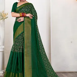 Mitera Bandhani Zari Silk Blend Bandhani Saree-picture-13