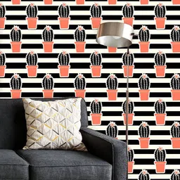 ArtzFolio Printed UV-Resistant Anti-Bacterial Repeating Cactus Pattern Peel & Stick Wallpaper-image-80