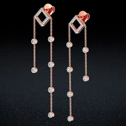 Joyalukkas Women 18Kt Gold Dangles Drop Diamond Earrings - 3.53 g-picture-3