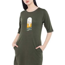 Moda Rapido Print T-shirt Dress-image-62