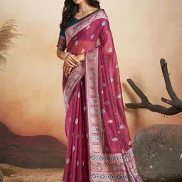 Mitera Woven Design Chanderi Saree-32