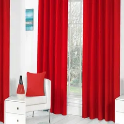 BELLA TRUE Red 4 Pieces Ripple Fold Door Curtains-image-20