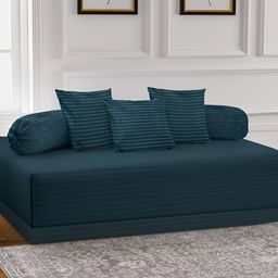Aura Set of 6 Green Stripes Superfine Diwan Set-21