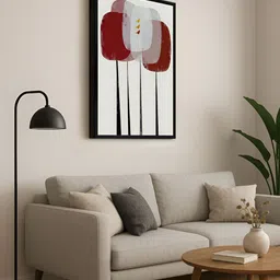 999Store Grey & Red Canvas Abstract Wall Paintings image 4