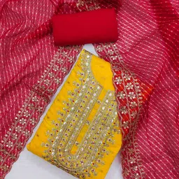 LeeliPeeri Designer Embroidered Unstitched Dress Material-image-28