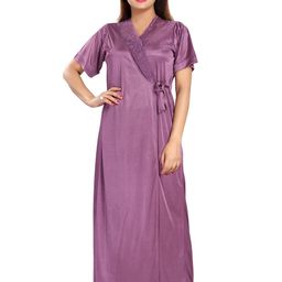 Noty Women V-Neck Short Sleeves Maxi Nightdress-image-10