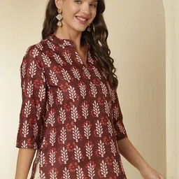 Anouk Rustic Ethnic Motifs Three-Quarter Sleeves Kurtis image 3