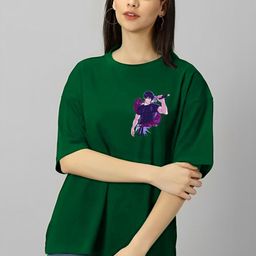 Parona Women Printed Extended Sleeves Applique T-shirt-image-67