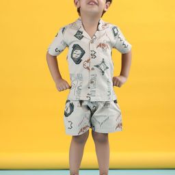 Polka Tots Boys Printed Shirt with Shorts-picture-41