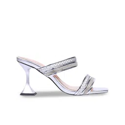 Ronnie Grey Embellished PU Party Slim Heeled Sandals image 2