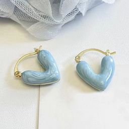 FIMBUL Heart Shaped Hoop Earrings-image-27
