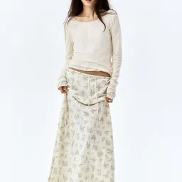 H&M Satin Drawstring Skirt-image-57