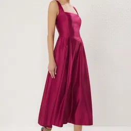 Trendyol Square Neck Fit & Flare Midi Dress-image-20