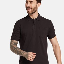 Octave Men Solid Polo Collar Pockets T-shirt-image-4
