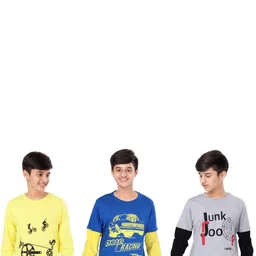 UNOseven Boys Grey Melange Tshirts-image-69