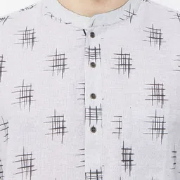 Arch element Men Geometric Printed Patchwork Kurta image 3