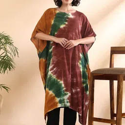 Maaesa Abstract Dyed Flared Sleeves Kaftan Kurta-image-4