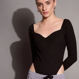 SASSAFRAS BASICS Ribbed Long Sleeve Bodysuit-image-95