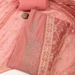 Meena Bazaar Floral Embroidered Sequinned Art Silk Unstitched Dress Material-image-45