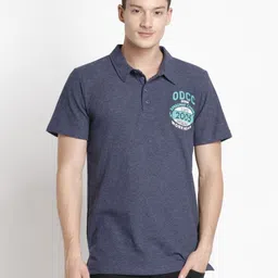 ODCC Men Varsity Printed Polo Collar Applique Slim Fit T-shirt-picture-34