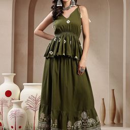 Stylum Printed V-Neck Top With Skirt Co-Ords-picture-20