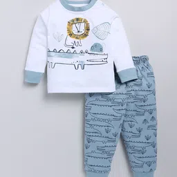 SNUGGLY MONKEY Kids Pure Cotton Printed T-shirt with Trousers-image-61